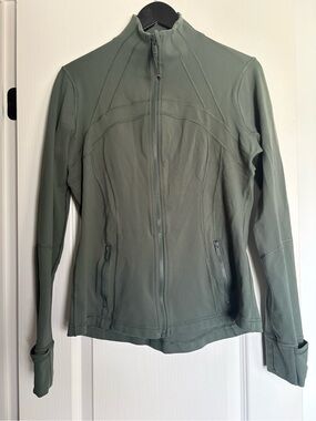Lululemon Define Jacket Dark Forest Luon Full Zip Thumbholes Size 12